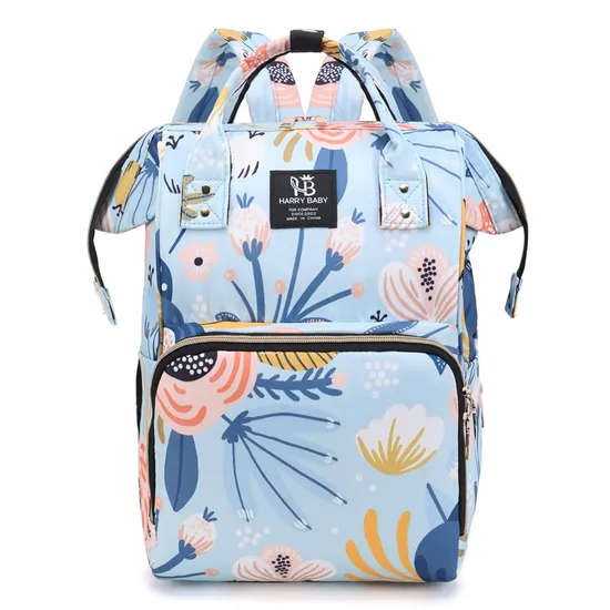 Atacado Nova Bolsa de Fraldas Portátil Estampada Grande Capacidade Mochila de Viagem para Mamãe