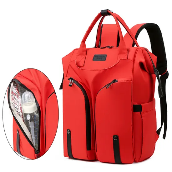 Mochila grande impermeável para fraldas de viagem com trocador