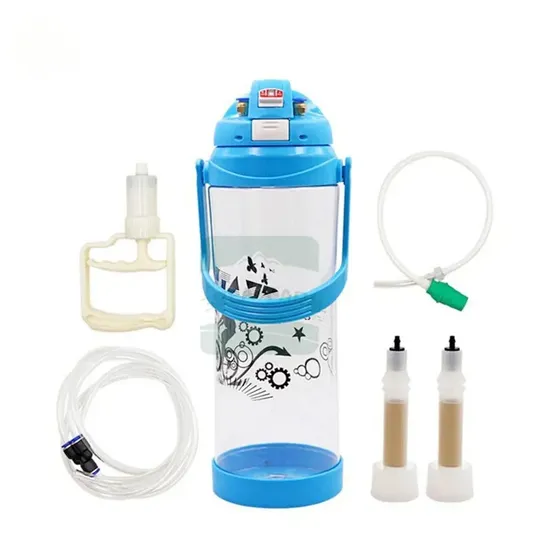 Bomba tira-leite manual de plástico portátil 3L Máquina de ordenha de ovelhas doméstica Bomba de vácuo de cabeça única para cabras Balde Mamadeira de sucção Ordenhadeira