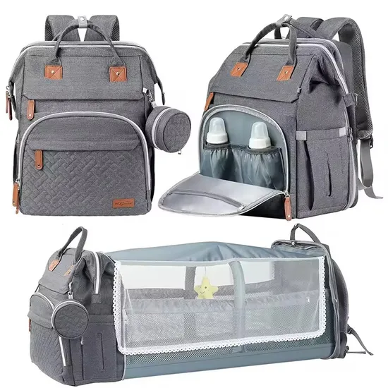Bolsa de fraldas impermeável da moda, mochila multifuncional para fraldas, ideal para atividades ao ar livre e viagens