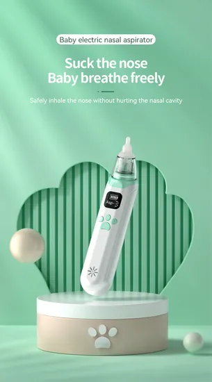 Limpador nasal infantil ajustável, aspirador nasal elétrico para bebês com bico de sucção suave