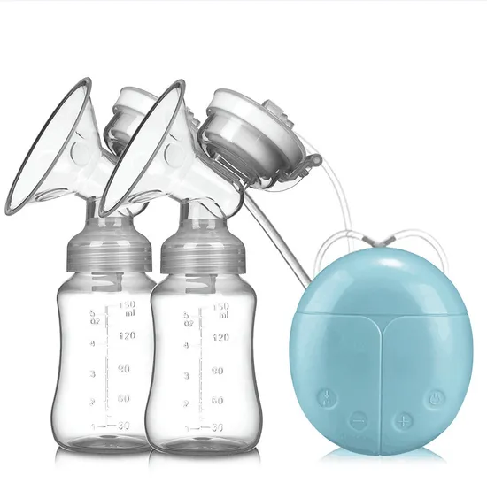 Bomba de tirar leite USB, sucção de leite, silicone, bomba elétrica dupla para bebês com 4 modos de sucção