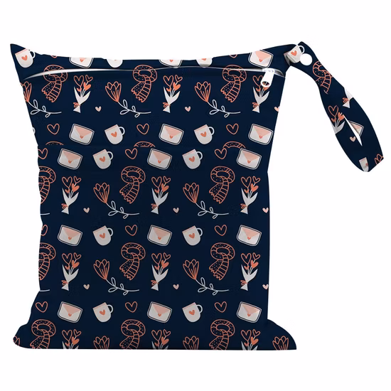 Bolsa de fraldas impermeável reutilizável com dois bolsos personalizada, forro de fraldas, bolsa de viagem para bebês, bolsa para mamãe