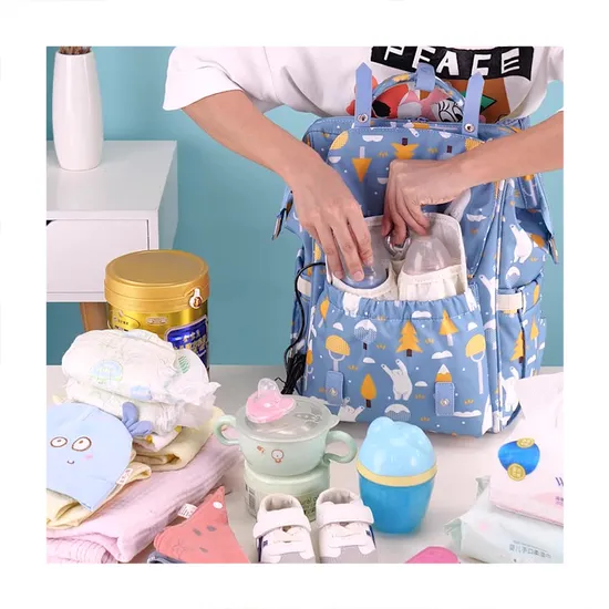 Mochila de maternidade de luxo da moda, bolsa para fraldas de bebê à prova d'água